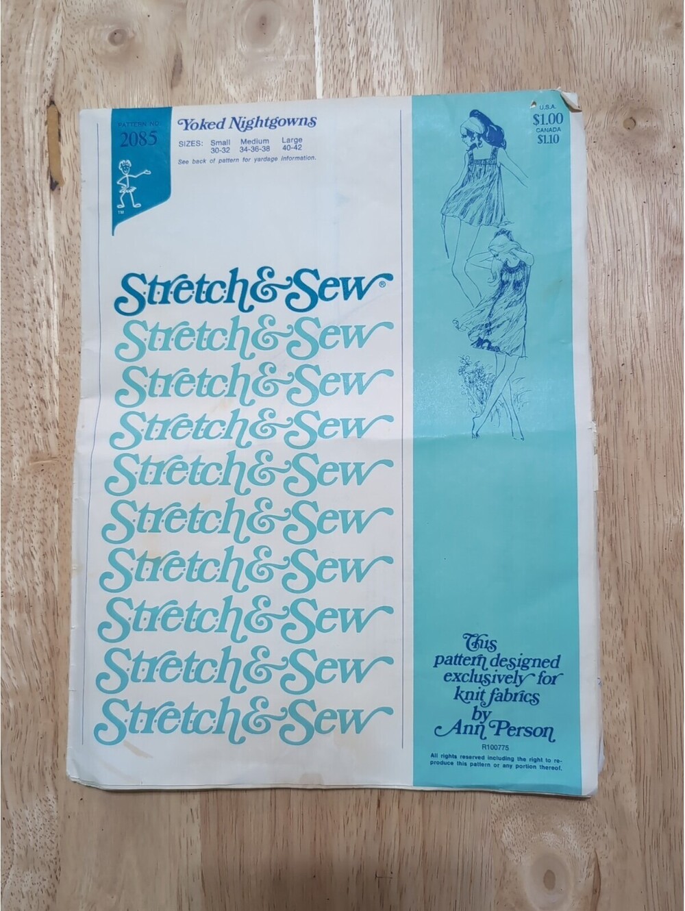 Stretch & Sew 2085 Misses Yoked Nightgowns 2 Lengths Sewing Pattern Sz S-M-L